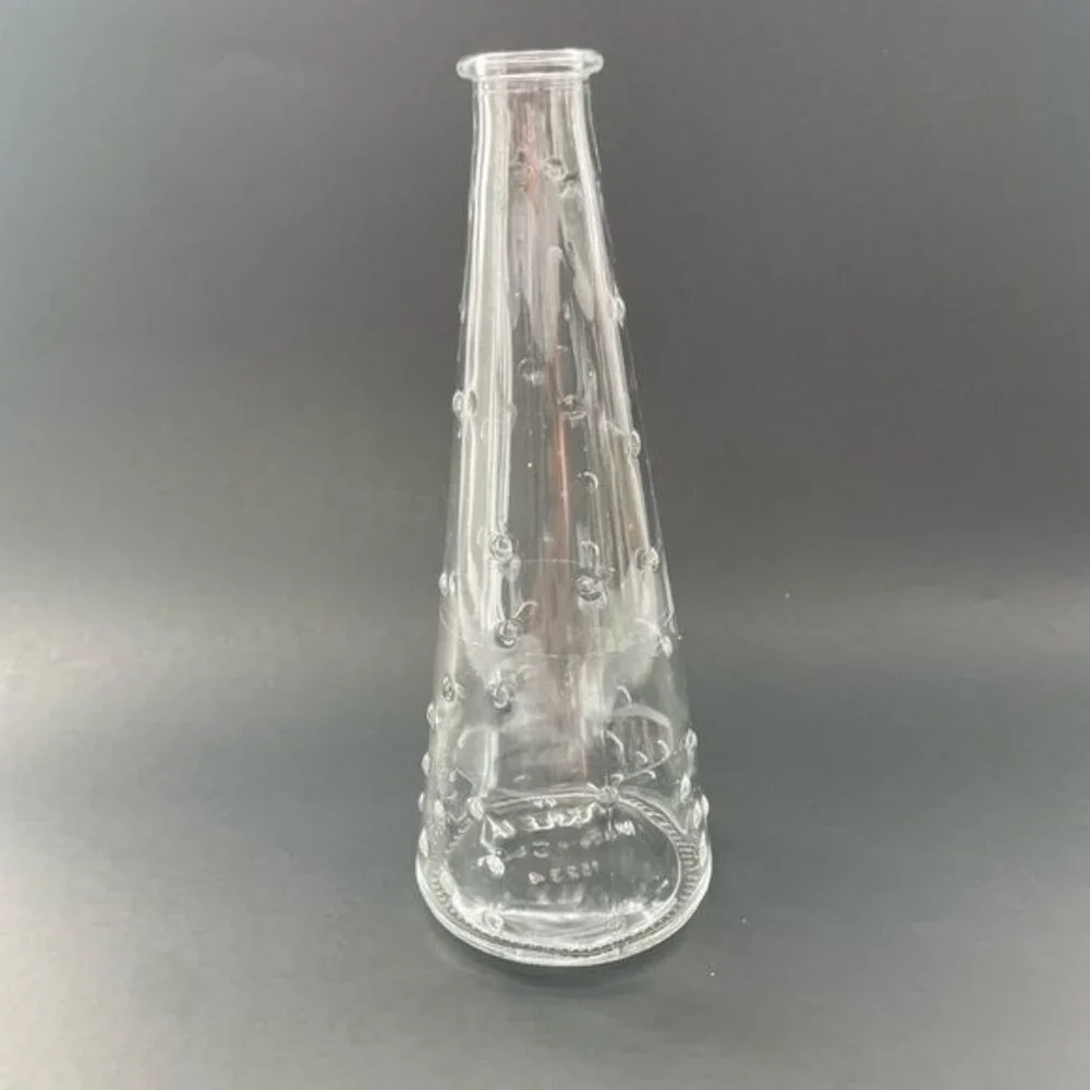 Vintage Ikea Emma Dafnas Design Vase, Made in Poland Clear Glass Hobnail